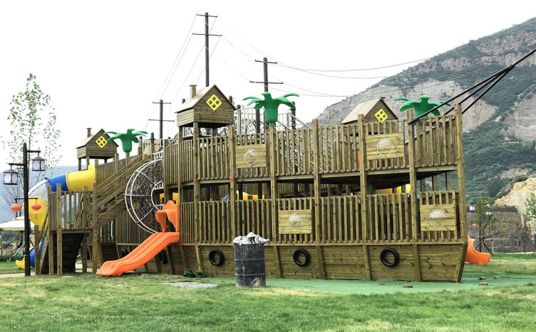 陕西木质组合滑梯-郑州PA捕鱼游乐-木质组合滑梯价格